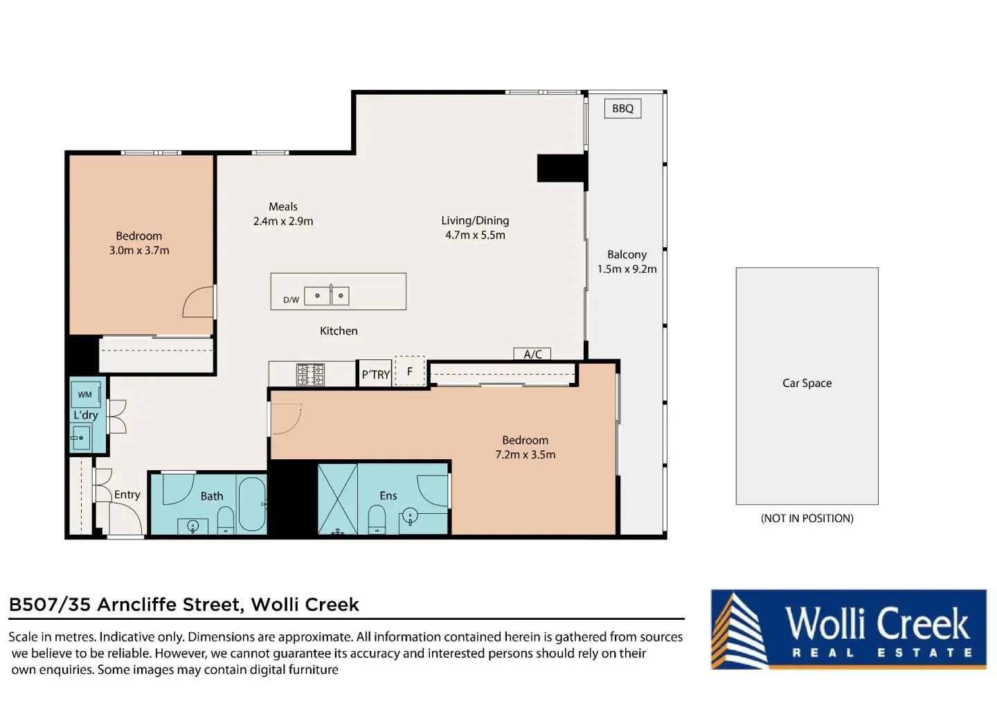2D floor plan of a Wolli Creek apartment